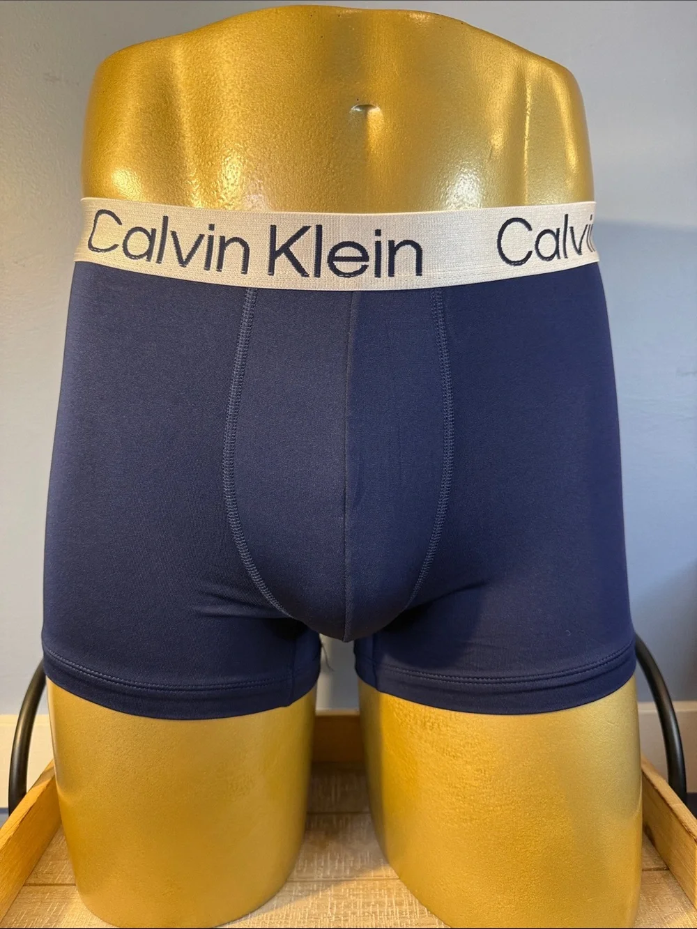 Calvin Klein Navy Blue Performance Boxer Briefs Large